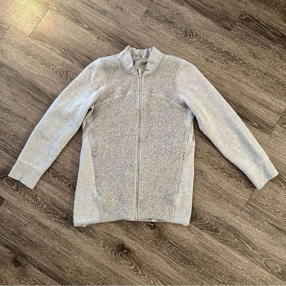 Lululemon Stand Out Sherpa Jacket Heathered Core Light Grey Silver Drop